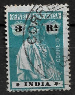 PORTUGUESE INDIA 1913 CERES 3 RUPIAS USED (NP#72-P11-L4) - India Portoghese