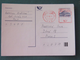 Czech Republic 1994 Stationery Postcard Hora Rip Mountain Sent Locally From Most, Machine Franking - Covers & Documents