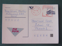 Czech Republic 1994 Stationery Postcard Hora Rip Mountain Sent Locally From Most, Machine Franking - Covers & Documents