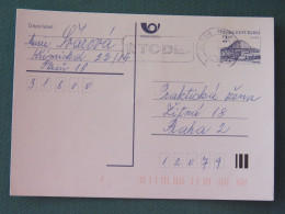 Czech Republic 1994 Stationery Postcard Hora Rip Mountain Sent Locally From Plzen, TODE Slogan - Covers & Documents