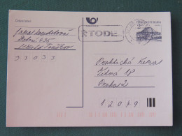 Czech Republic 1994 Stationery Postcard Hora Rip Mountain Sent Locally From Plzen, TODE Slogan - Covers & Documents