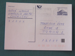 Czech Republic 1994 Stationery Postcard Hora Rip Mountain Sent Locally From Prague, Bank Slogan - Covers & Documents