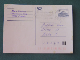 Czech Republic 1994 Stationery Postcard Hora Rip Mountain Sent Locally From Prague, Avocado (?) Slogan - Covers & Documents