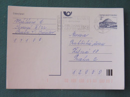 Czech Republic 1994 Stationery Postcard Hora Rip Mountain Sent Locally From Prague, Bank Slogan - Covers & Documents