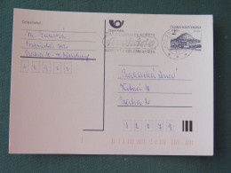 Czech Republic 1994 Stationery Postcard Hora Rip Mountain Sent Locally From Prague, Avocado (?) Slogan - Covers & Documents