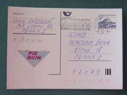 Czech Republic 1994 Stationery Postcard Hora Rip Mountain Sent Locally From Prague, Avocado (?) Slogan - Covers & Documents