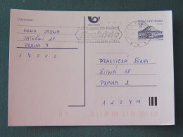 Czech Republic 1994 Stationery Postcard Hora Rip Mountain Sent Locally From Prague, Avocado (?) Slogan - Covers & Documents