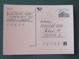 Czech Republic 1994 Stationery Postcard Hora Rip Mountain Sent Locally From Prague, Avocado (?) Slogan - Covers & Documents