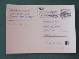 Czech Republic 1994 Stationery Postcard Hora Rip Mountain Sent Locally From Prague, Avocado (?) Slogan - Covers & Documents