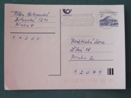 Czech Republic 1994 Stationery Postcard Hora Rip Mountain Sent Locally From Prague, Avocado (?) Slogan - Covers & Documents