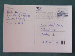 Czech Republic 1994 Stationery Postcard Hora Rip Mountain Sent Locally From Prague, Avocado (?) Slogan - Covers & Documents