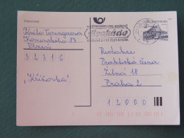 Czech Republic 1994 Stationery Postcard Hora Rip Mountain Sent Locally From Plzen, Avocado (?) Slogan - Covers & Documents