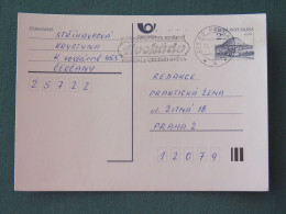 Czech Republic 1994 Stationery Postcard Hora Rip Mountain Sent Locally From Plzen, Avocado (?) Slogan - Covers & Documents