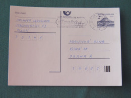 Czech Republic 1994 Stationery Postcard Hora Rip Mountain Sent Locally From Plzen, Avocado (?) Slogan - Covers & Documents