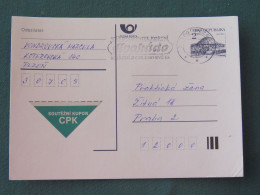 Czech Republic 1994 Stationery Postcard Hora Rip Mountain Sent Locally From Plzen, Avocado (?) Slogan - Covers & Documents