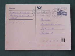 Czech Republic 1994 Stationery Postcard Hora Rip Mountain Sent Locally From Plzen, Avocado (?) Slogan - Covers & Documents