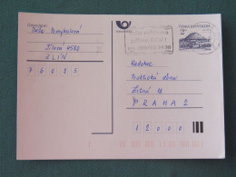 Czech Republic 1994 Stationery Postcard Hora Rip Mountain Sent Locally From Prague - Slogan For Postal Advertisement - Covers & Documents