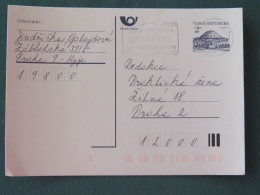 Czech Republic 1994 Stationery Postcard Hora Rip Mountain Sent Locally From Prague - Slogan For Postal Advertisement - Covers & Documents