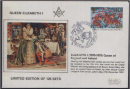 Queen Elizabeth I Sent Armed Forces To Break Masonic Meeting At Grand Lodge At York Freemasonry Limited Edition Cover - Vrijmetselarij