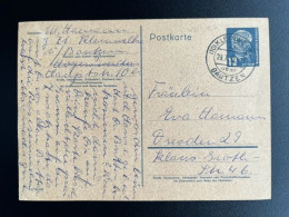 EAST GERMANY DDR 1952 POSTCARD KLEINWELKA BAUTZEN TO DRESDEN 29-07-1952 OOST DUITSLAND DEUTSCHLAND - Cartes Postales - Oblitérées