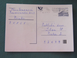 Czech Republic 1994 Stationery Postcard Hora Rip Mountain Sent Locally From Ostrava, EMS Slogan - Covers & Documents