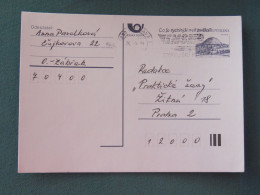 Czech Republic 1994 Stationery Postcard Hora Rip Mountain Sent Locally From Ostrava, EMS Slogan - Covers & Documents