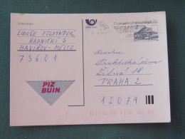 Czech Republic 1994 Stationery Postcard Hora Rip Mountain Sent Locally From Ostrava, EMS Slogan - Covers & Documents