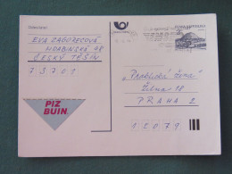 Czech Republic 1994 Stationery Postcard Hora Rip Mountain Sent Locally From Ostrava, EMS Slogan - Covers & Documents