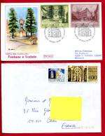 1976/77 - 2 Enveloppes: Fontaine De Vedute + Sarcophage Paléochétien - Macchine Per Obliterare (EMA)