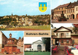 72919652 Kohren-Sahlis Uebersicht Markt Toepferbrunnen Schwindpavillon Gaststaet - Kohren-Sahlis