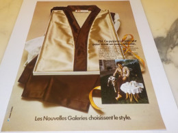 ANCIENNE   PUBLICITE PYJAMA CHIC LES NOUVELLES GALERIES 1972 - Other & Unclassified