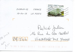 France 2014 - AA 1007- Oblitéré S/enveloppe 04/2019 / Voyage En Train = BB 90004 LES LANDES - Brieven En Documenten