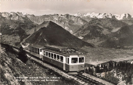 Suisse Arth Rigibahn Unterhalb Rigi Kulm Blick Auf Unterwalden Und Berneralpen , Train Motrice Cachet 1954 - Arth