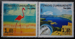 Türkiye 2017, Turkish Lakes - Bird And Flamingo, MNH Stamps Set - Ongebruikt