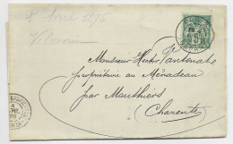 FRANCE SAGE 5C PERFORE V.A.C. TYPE PARIS DEPART 1896  LETTRE COVER VILMORIN ANDRIEUX CIE - Storia Postale