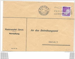 44 - 45 - Enveloppe  Kantonsspital Zürich  1937 -   Timbre De Franchise - Franchise