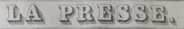 1848 Journal " LA PRESSE " Du 11 Juin 1848 - 1800 - 1849