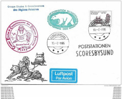 47 - 33 - Enveloppe Du Groenland Expédition Franco-suisse Scoresbysund 1985 - Expéditions Arctiques