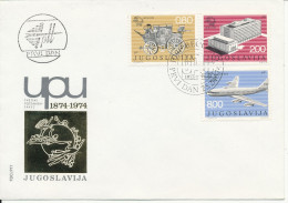 Yugoslavia FDC 25-2-1974 Complete Set Of 3 UPU With Cachet - FDC