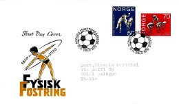 NORVEGIA NORGE - 1970 Centenario Scuola Di Educazione Fisica E Dello Sport Di Oslo (pallone) Su Busta Fdc - 4861 - Storia Postale