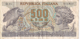 BILLETE DE ITALIA DE 500 LIRAS DEL AÑO 1970 -MEDUSA  (BANKNOTE) - 500 Lire