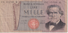 BILLETE DE ITALIA DE 1000 LIRAS DEL AÑO 1975 DE VERDI  (BANKNOTE) - 1.000 Lire