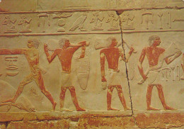 Egypt PPC Princess Idut Mastaba Servants Bringing Offerings For Their Master LUXOR 1983 VALBY Denmark Red Sea Fish - Louxor