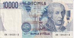 BILLETE DE ITALIA DE 10000 LIRAS DEL AÑO 1984 SERIE DK DE VOLTA  (BANKNOTE) DIFERENTES FIRMAS - 10.000 Lire