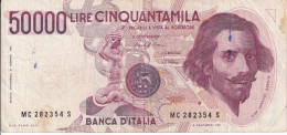 BILLETE DE ITALIA DE 50000 LIRAS DEL AÑO 1984 DE LORENZO BERNINI (BANKNOTE) DIFERENTES FIRMAS - 50000 Lire