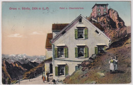 Gruss Vom Säntis - Hotel Und Observatorium - Gelaufen 1913 Ab Herisau - Saentis