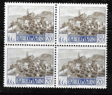 SAN MARINO - 1950 - TURISTICA - LIRE 20 QUARTINA - NUOVA MNH** (YVERT 329A - MICHEL 440 - SS 351) - Neufs