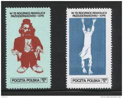 POLAND SOLIDARITY SOLIDARNOSC KPN 1989 72ND ANNIVERSARY OF RUSSIAN OCTOBER REVOLUTION COMMUNISM USSR ZSSR RUSSIA - Vignettes Solidarnosc