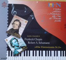 Vatican 2010, 200th Birth Anniversary Of F. Chopin And R. Schumann, CD With MNH S/S And Stamps Set - Unused Stamps