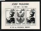 POLAND SOLIDARNOSC 1985 JOZEF PILSUDSKI 50TH ANNIV OF DEATH MS (SOLID 0519A/1105) - Vignettes Solidarnosc